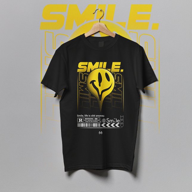 Camiseta Sorria, emoji streetwear feliz (Criador carregado)