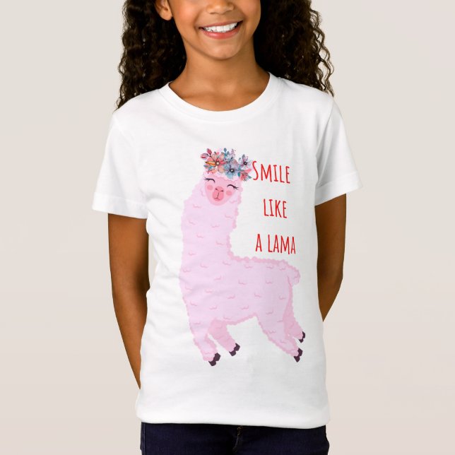 Camiseta Sorria Engraçado Como um Lama (Frente)