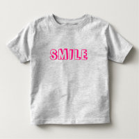 "Sorria", letras cor-de-rosa-quente "fuchsia"
