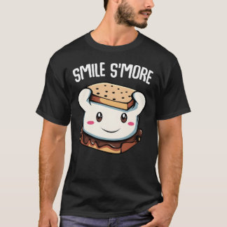 Camiseta Sorria Mais Cute Smores Acampamento Fogueira Marsh