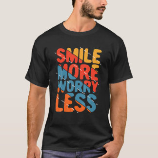 Camiseta Sorria Mais Preocupada Menos - Retro Vintage Cote 
