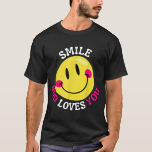 Camiseta Sorria Que Deus Te Ama Feliz Fé Ama Cristo Jesus