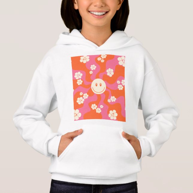Camiseta Sorria - Rosa, Laranja e Creme (Frente)
