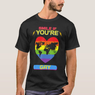 Camiseta Sorria Se você é Gay Engraçado dizendo Sarcástico