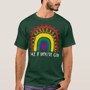 Camiseta Sorria Se você for Gay Rainbow Gay Transgender LGB