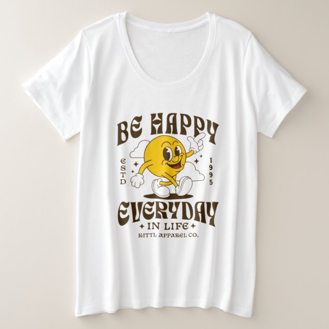 Camiseta Sorridente Café Be Happy , Vibração Posit (Frente do Design)