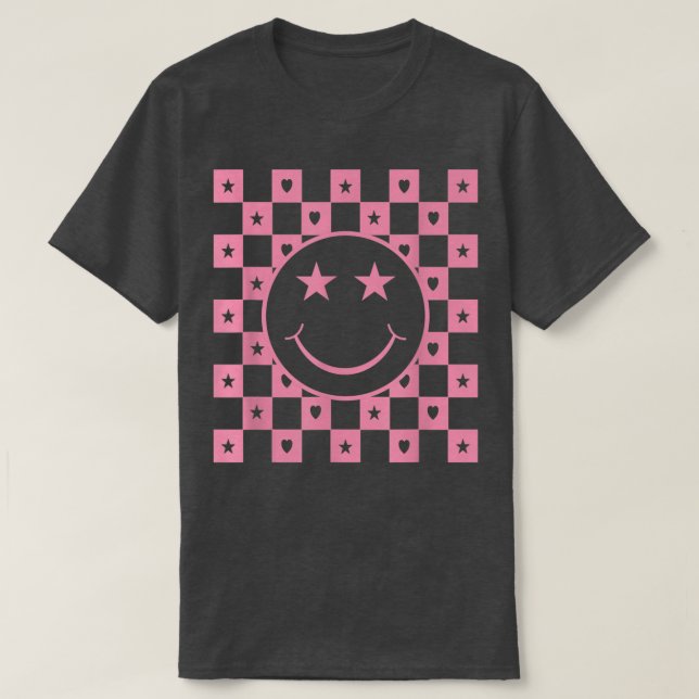 Camiseta Sorridente Verificado Engraçado (Frente do Design)