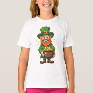 Camiseta Sorrindo Sorte Pequeno Leprechaun