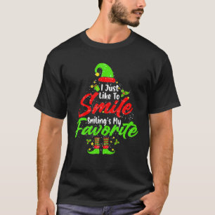 Camiseta Sorrir É Minha Coisa De Elfo De Natal Bonita Favor