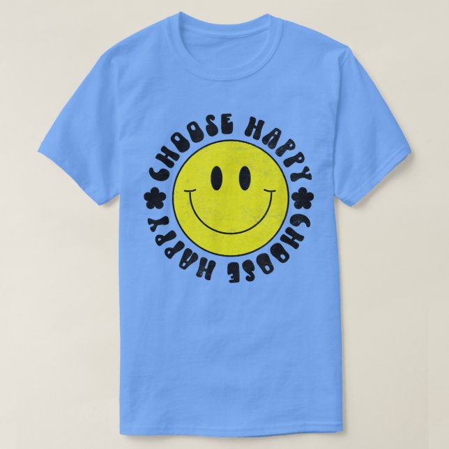 Camiseta Sorriso Amarelo Rosto Sorridente Escolha Feliz Fel (Frente do Design)