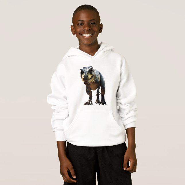 Camiseta **"Sorriso Aterrador: O T-Rex Sorridente"** (Frente Completa)