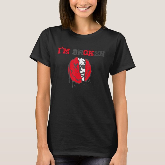 Camiseta Sorriso Confuso Sou uma Doença Invisível Quebrada  (Frente)