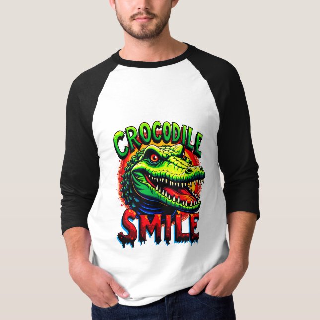 Camiseta "Sorriso crocodilo alegre - Divertido e Whimical (Frente)