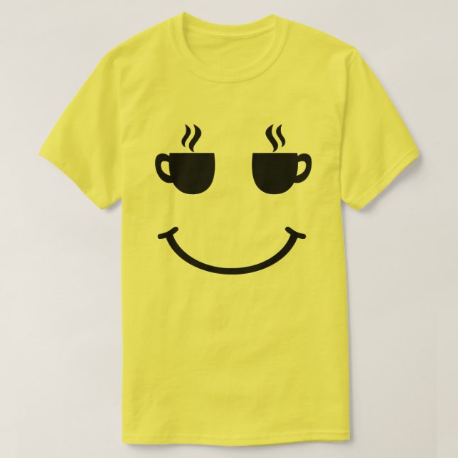 Camiseta Sorriso da Taça do Café (Frente do Design)