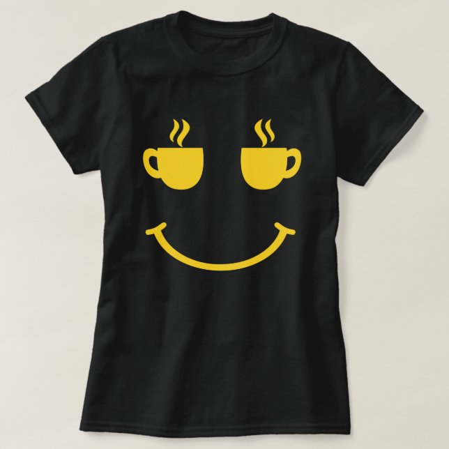 Camiseta Sorriso da Taça do Café (Frente do Design)