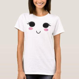 Camiseta Sorriso de Garota Kawaii Bonita