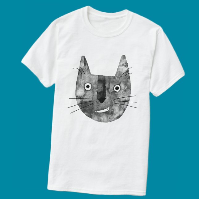 Camiseta Sorriso de Gato Engraçado (Funny cat smiling t-shirt for animal lovers)