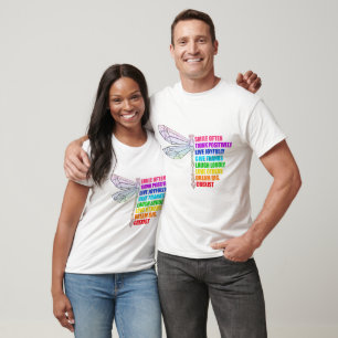Camiseta Sorriso de Libélula Pense Positivamente com Frequê