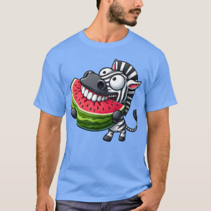Camiseta Sorriso de melancia zebra excêntrico mostra dentes