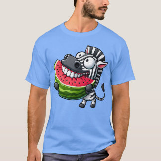 Camiseta Sorriso de melancia zebra excêntrico mostra dentes