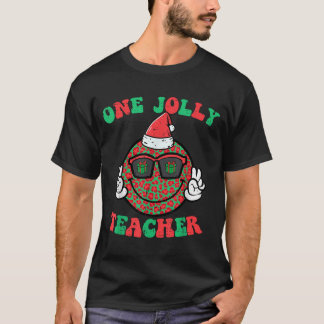 Camiseta Sorriso de Natal Paz Alegre Professor Retro Xmas