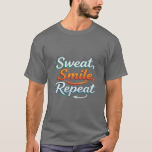 Camiseta Sorriso de suor Repita Motivação Fitness