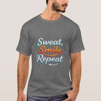 Camiseta Sorriso de suor Repita Motivação Fitness 