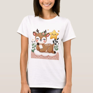 Camiseta Sorriso de veado bonito