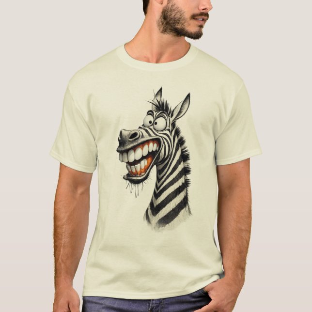 Camiseta Sorriso de Zebra Engraçada – Design Estil (Frente)