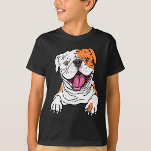 Camiseta Sorriso do Bulldog Americano Inglês Puppy Dog Love