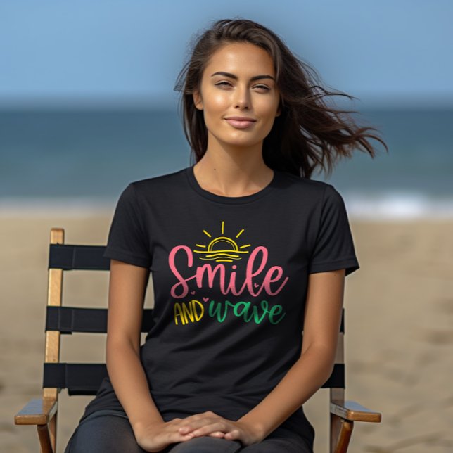 Camiseta Sorriso e onda de vibrações positivas Camiseta-T f (Criador carregado)