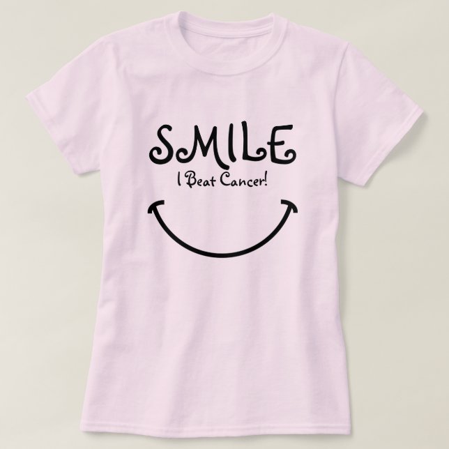 Camiseta Sorriso, eu bati o cancer (Frente do Design)