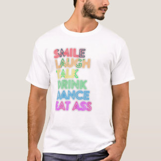 Camiseta Sorriso Fale Dança Bebida