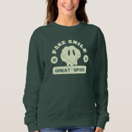 Camiseta sorriso falso grande capuz de espiões