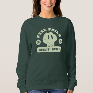 Camiseta sorriso falso grande capuz de espiões