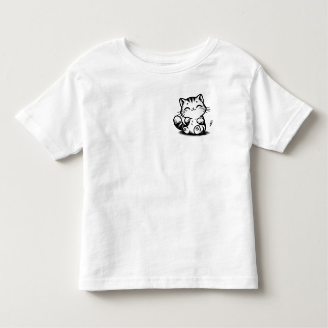Camiseta Sorriso Gatinho Delight Toddler Fine Jersey T-Shir (Frente)