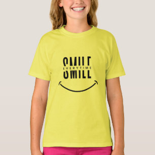 Camiseta Sorriso Negro E Branco Engraçado Toda Vez Que Cami