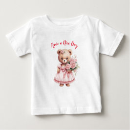 Camiseta Sorrisos de Espalhamento: Urso de Teddy com Flores