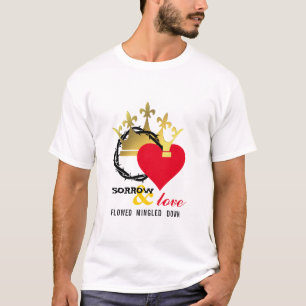 Camiseta SORROU AMOR Coroa Coração Coração Páscoa Cristã