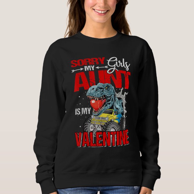 Camiseta Sorry Girls My Aunt Is My Valentine Monster Truck  (Frente)