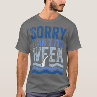 Camiseta Sorry I Cant Its Week Funny Shark, Vintage