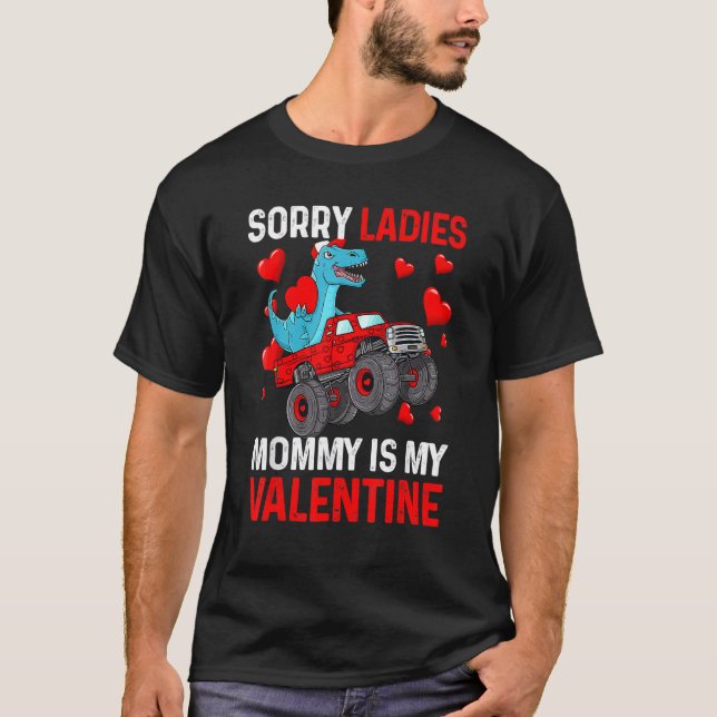 Camiseta Sorry Ladies Mommy Is My Valentine Red Plaid Toddl (Frente)