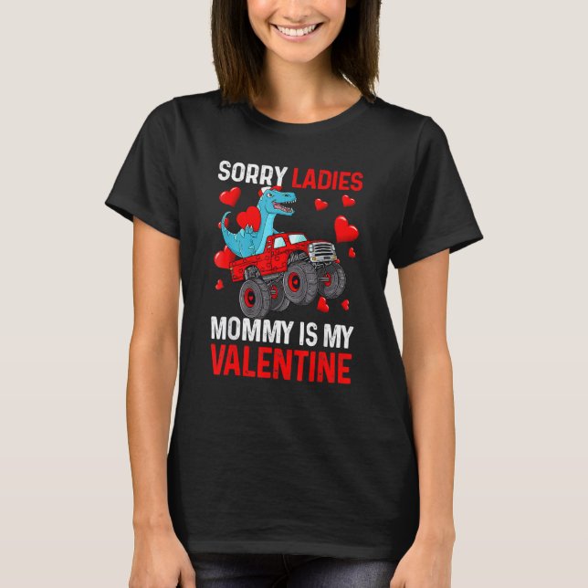 Camiseta Sorry Ladies Mommy Is My Valentine Red Plaid Toddl (Frente)