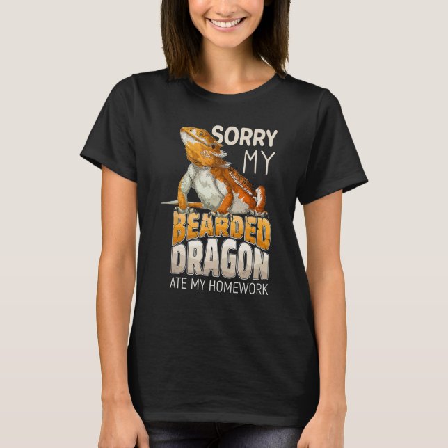 Camiseta Sorry My Bearded Dragon Ate My Homework  Lizard Re (Frente)