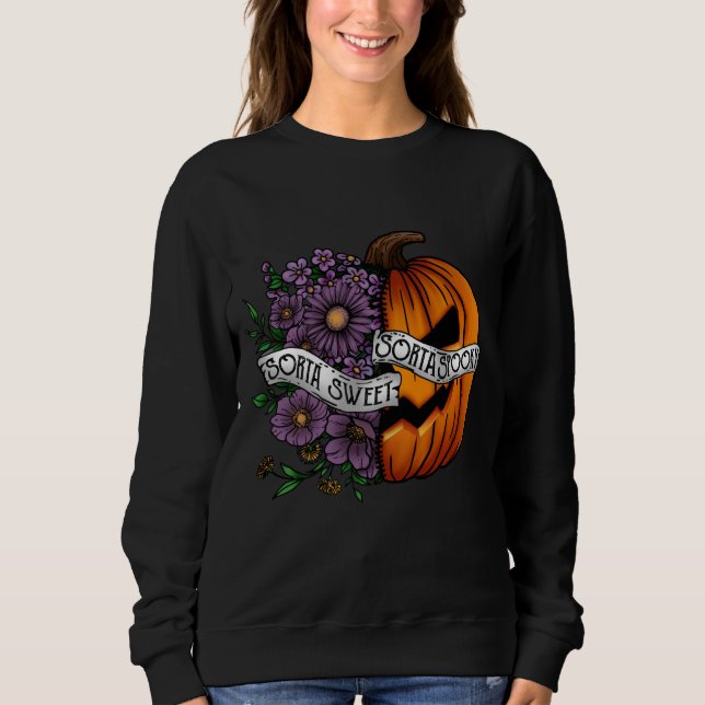 Camiseta Sorta Doce Sorta Flor Spooky Abóbora (Frente)