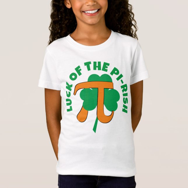 Camiseta SORTE DO Dia de São Patrício RISH Pi Kids. (Frente)