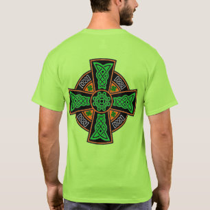 Camiseta sorte do símbolo irlandês, violoncelista, cruz-sha