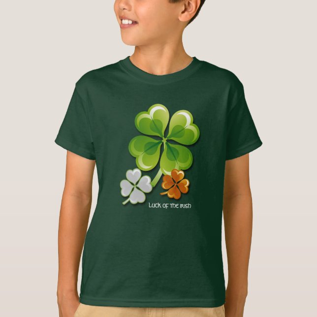 Camiseta Sorte dos irlandeses. Rua de Shamrocks. Dia de Pat (Frente)