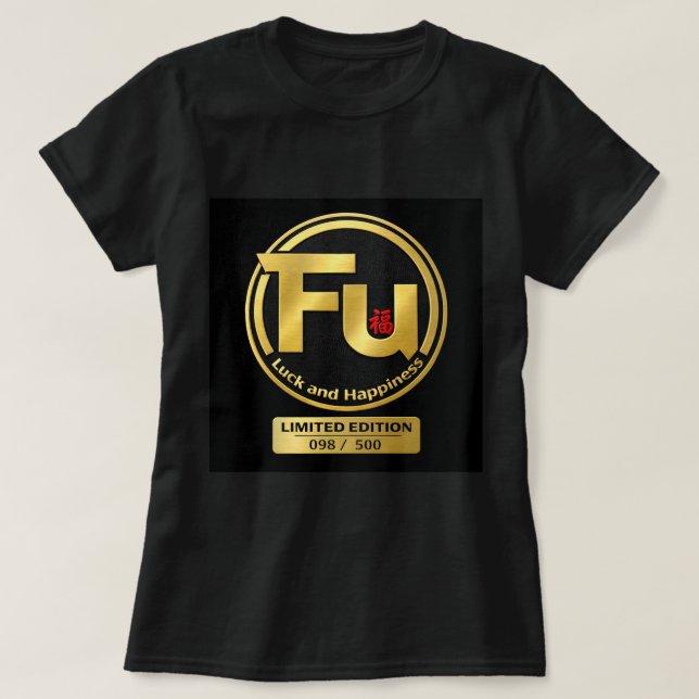 Camiseta Sorte, Prosperidade e Felicidade 0046291 (Frente do Design)