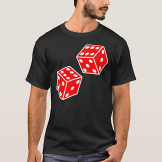 Camiseta SORTE. SEIS DUPLOS. DICE, VERMELHO, jogue o gelo,